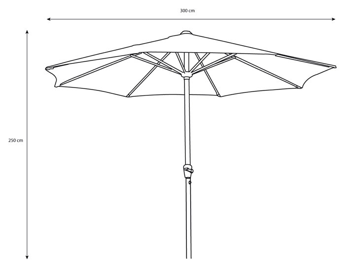 Markedsparasoll San Marino Ø300 cm svart - Sunlife